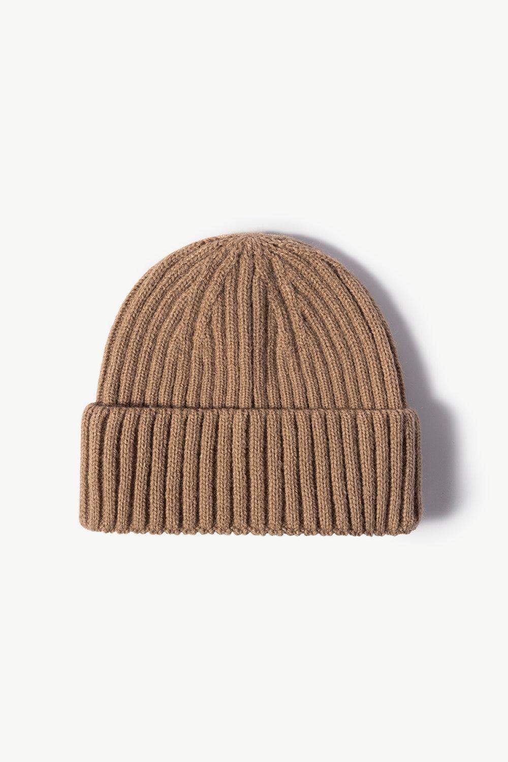 Rib-Knit Cuff Beanie - Trendsi - Flyclothing LLC
