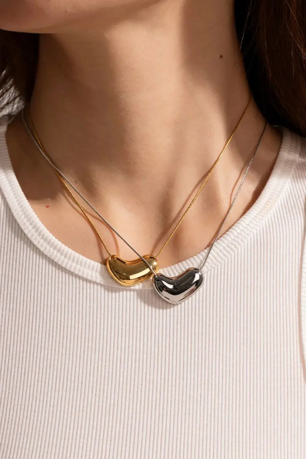 Heart Shape Pendant Necklace - Trendsi - Flyclothing LLC