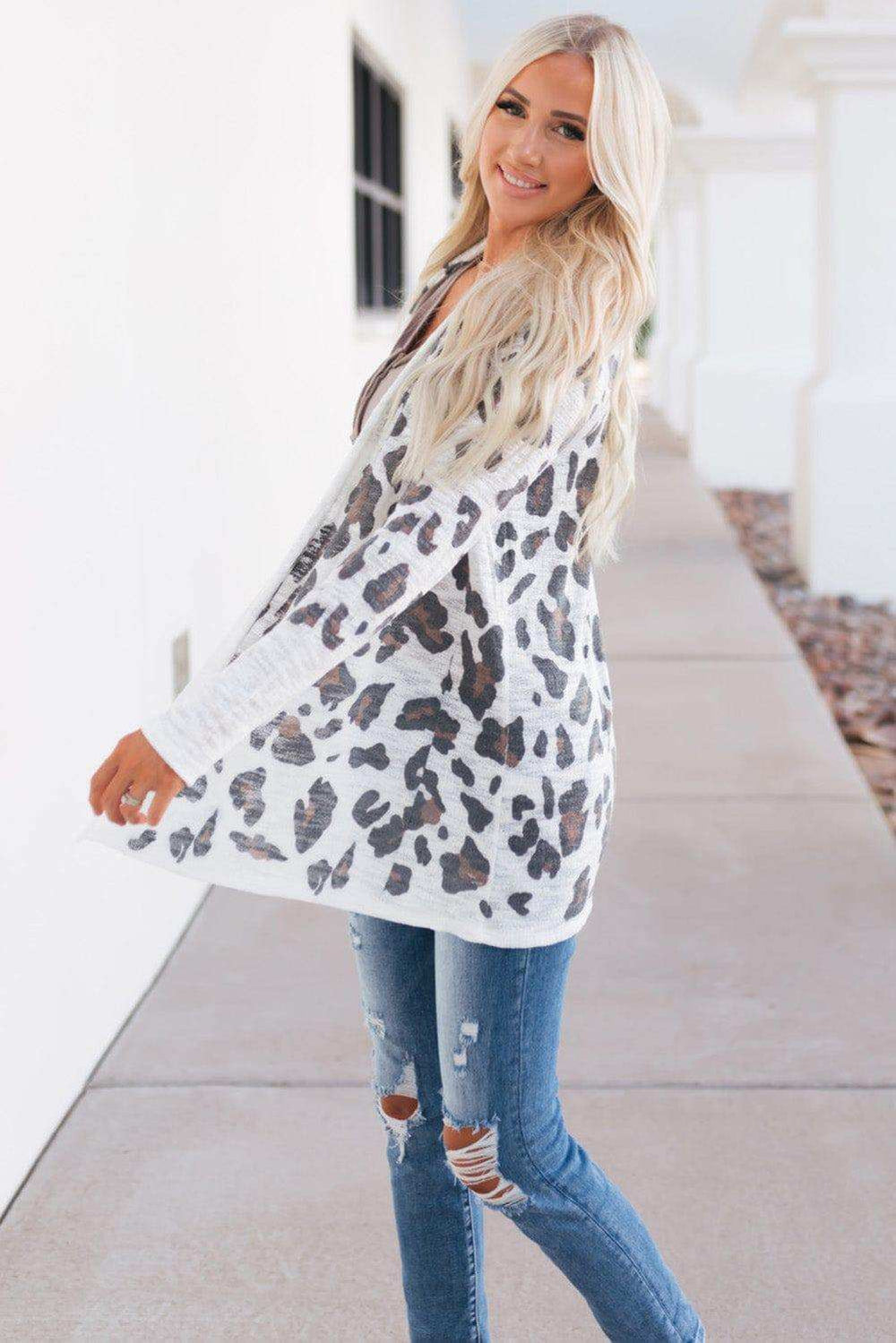 Printed Long Sleeve Cardigan - Trendsi - Flyclothing LLC