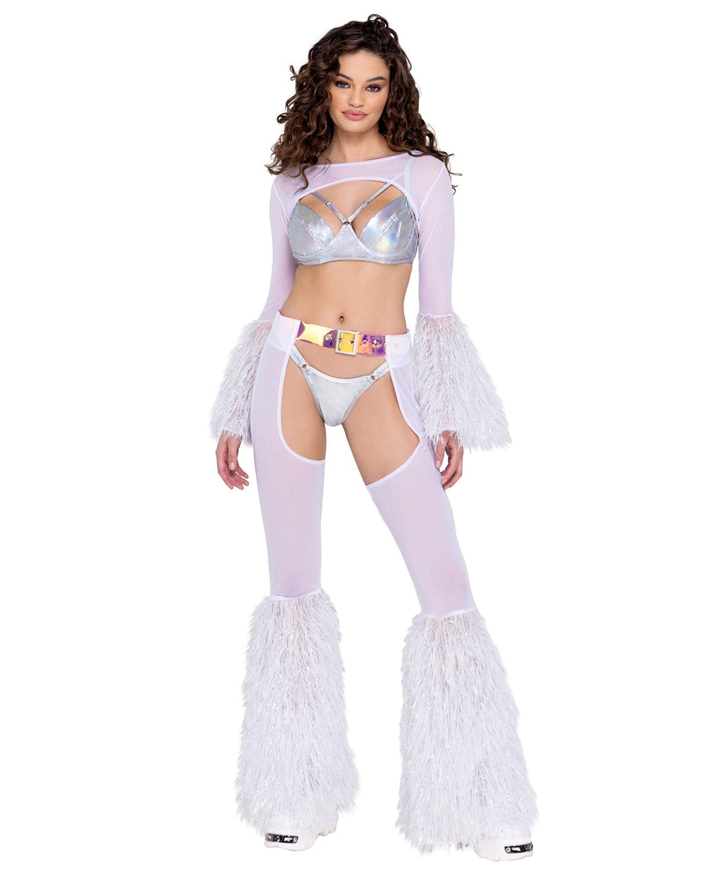 Roma Costume Sheer Chaps with Faux Fur Bell & Belt - Roma Costume