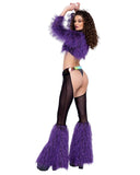 Roma Costume Long Sleeved Faux Fur Cropped Top - Roma Costume
