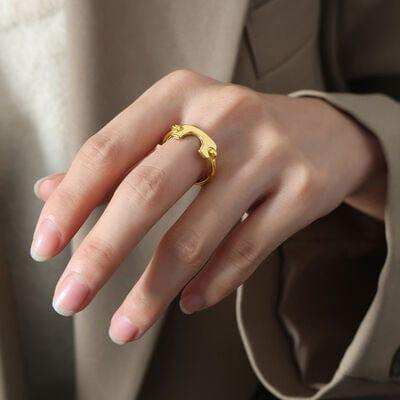 18K Gold-Plated Irregular Open Ring - Trendsi - Flyclothing LLC
