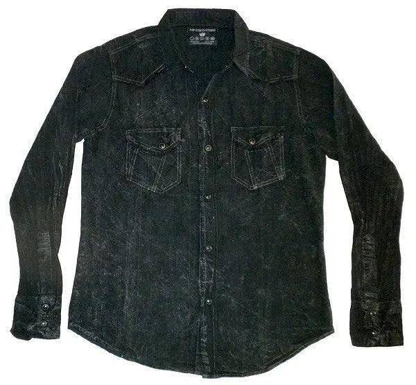 Pop Icon Black Washed Woven - Pop Icon Clothing