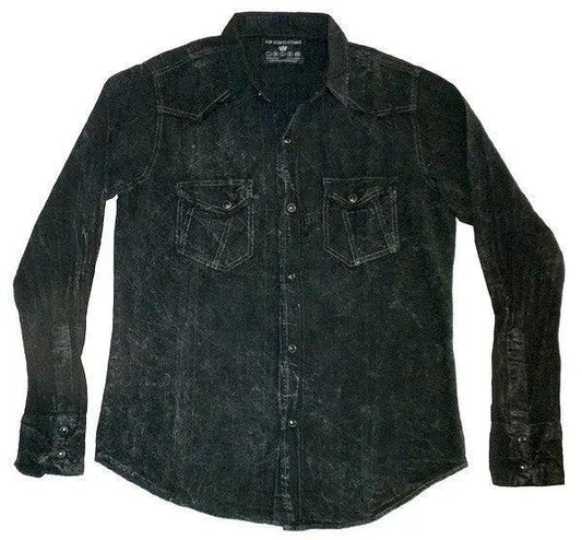 Pop Icon Black Washed Woven - Pop Icon Clothing