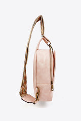 Adjustable Strap PU Leather Sling Bag - Trendsi