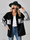 Leopard Button Up Denim Jacket - Trendsi