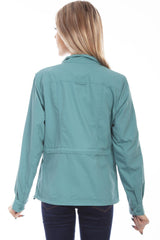 Scully Leather 100% Nylon Teal Women's Multi Pocket Jacket - Flyclothing LLC