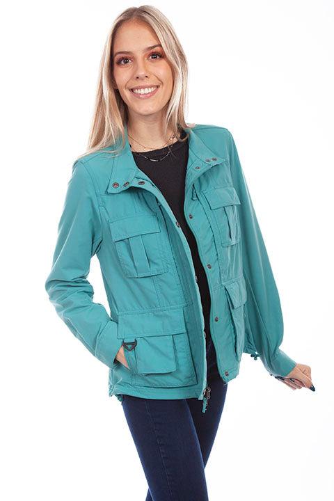 Scully Leather 100% Nylon Teal Women's Multi Pocket Jacket - Flyclothing LLC