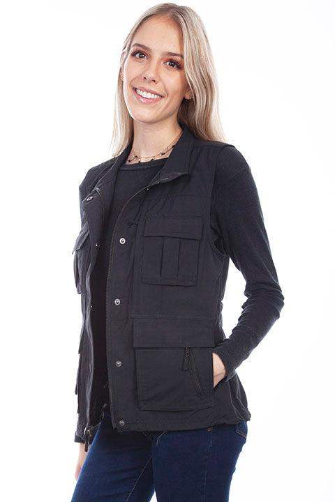 Scully BLACK WOMEN'S MULTI POCKET VEST - Scully Leather - Flyclothing LLC