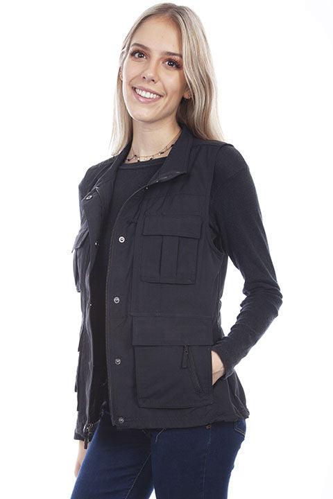 Scully Leather 100% Nylon Black Women's Multi Pocket Jacket - Flyclothing LLC