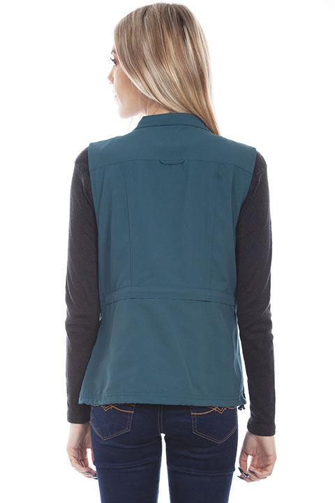 Scully Leather 100% Nylon Deep Teal Women's Multi Pocket Vest - Flyclothing LLC