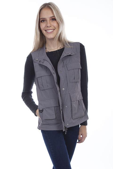 Scully Leather 100% Nylon Silver Women's Multi Pocket Vest - Flyclothing LLC