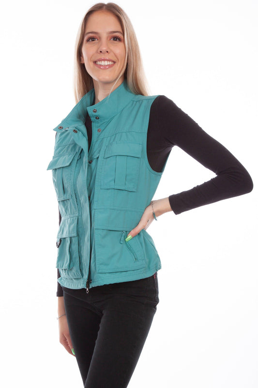 Scully Leather Teal Women's Multi Pocket Womens Vest - Flyclothing LLC