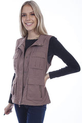 Scully Leather 100% Nylon Toffee Women's Multi Pocket Vest - Flyclothing LLC