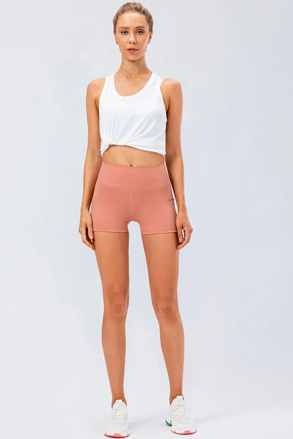 Slim Fit Wide Waistband Sports Shorts - Trendsi - Flyclothing LLC
