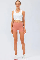 Slim Fit Wide Waistband Sports Shorts - Trendsi - Flyclothing LLC