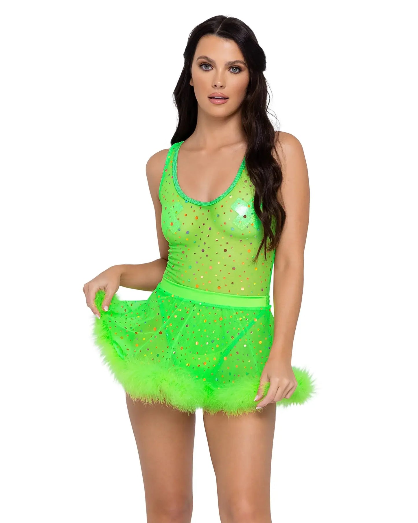 Roma Costume Sheer Dotted Skirt - Roma Costume - Flyclothing LLC