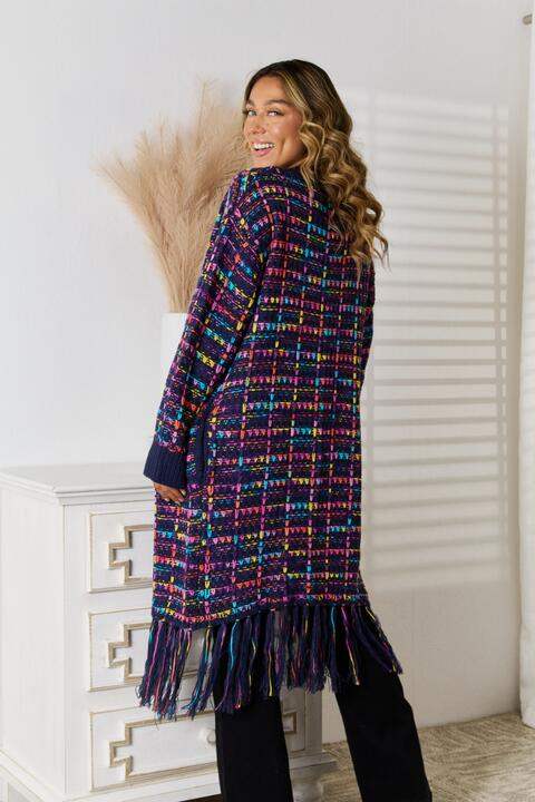 Fringe Hem Open Front Cardigan - Trendsi - Flyclothing LLC