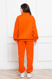 Half Zip Long Sleeve Sweatshirt and Pants Set - Trendsi