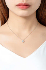 1 Carat Moissanite Heart-Shaped Pendant Necklace - Trendsi - Flyclothing LLC