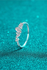 Moissanite Rhodium-Plated Ring - Trendsi - Flyclothing LLC