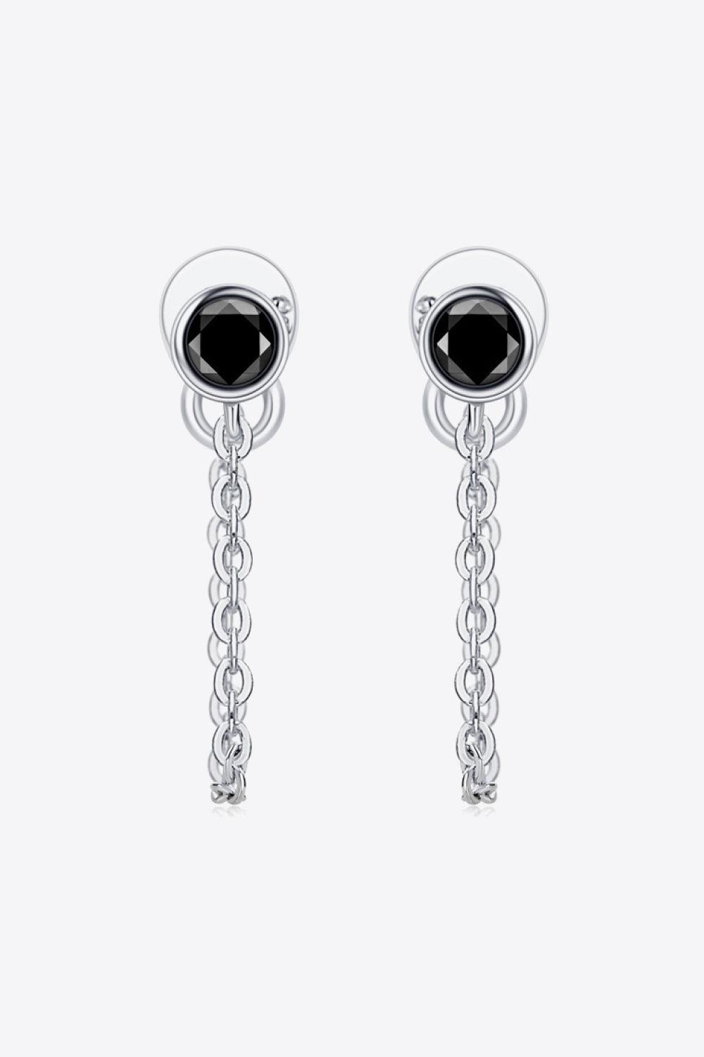 Inlaid Moissanite Chain Earrings - Trendsi