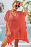 Fringe Trim Openwork Cover Up - Trendsi - Flyclothing LLC