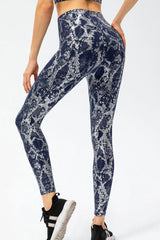 Animal Print Slim Fit Wide Waistband Long Sports Pants - Trendsi - Flyclothing LLC