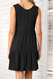 Decorative Button Scoop Neck Sleeveless Tiered Dress - Trendsi - Flyclothing LLC