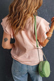 Textured Flutter Sleeve Keyhole Blouse - Trendsi