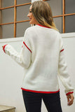 Round Neck Long Sleeve Waffle-Knit Sweater - Trendsi - Flyclothing LLC