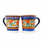 Flared Coffee Mugs - Orange and Blue, Set of Two - Encantada - Encantada - Flyclothing LLC