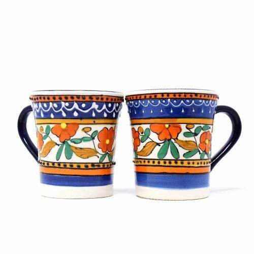 Flared Coffee Mugs - Orange and Blue, Set of Two - Encantada - Encantada - Flyclothing LLC