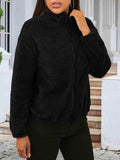 Zip Up Turtleneck Long Sleeve Jacket - Trendsi - Flyclothing LLC