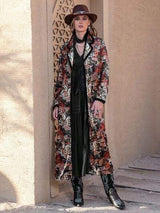 Printed Open Front Long Sleeve Outerwear - Trendsi - Flyclothing LLC