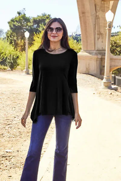 Basic Bae Full Size Round Neck Pocketed T-Shirt - Trendsi - Flyclothing LLC