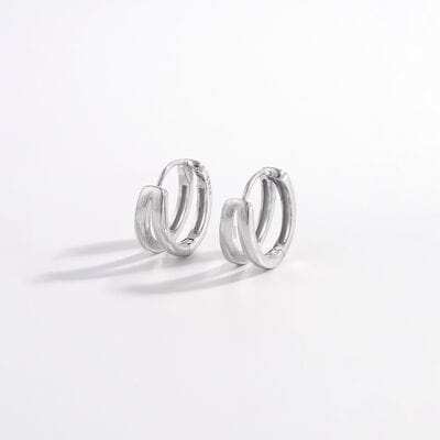 925 Sterling Silver Inlaid Zircon Huggie Earrings - Trendsi - Flyclothing LLC