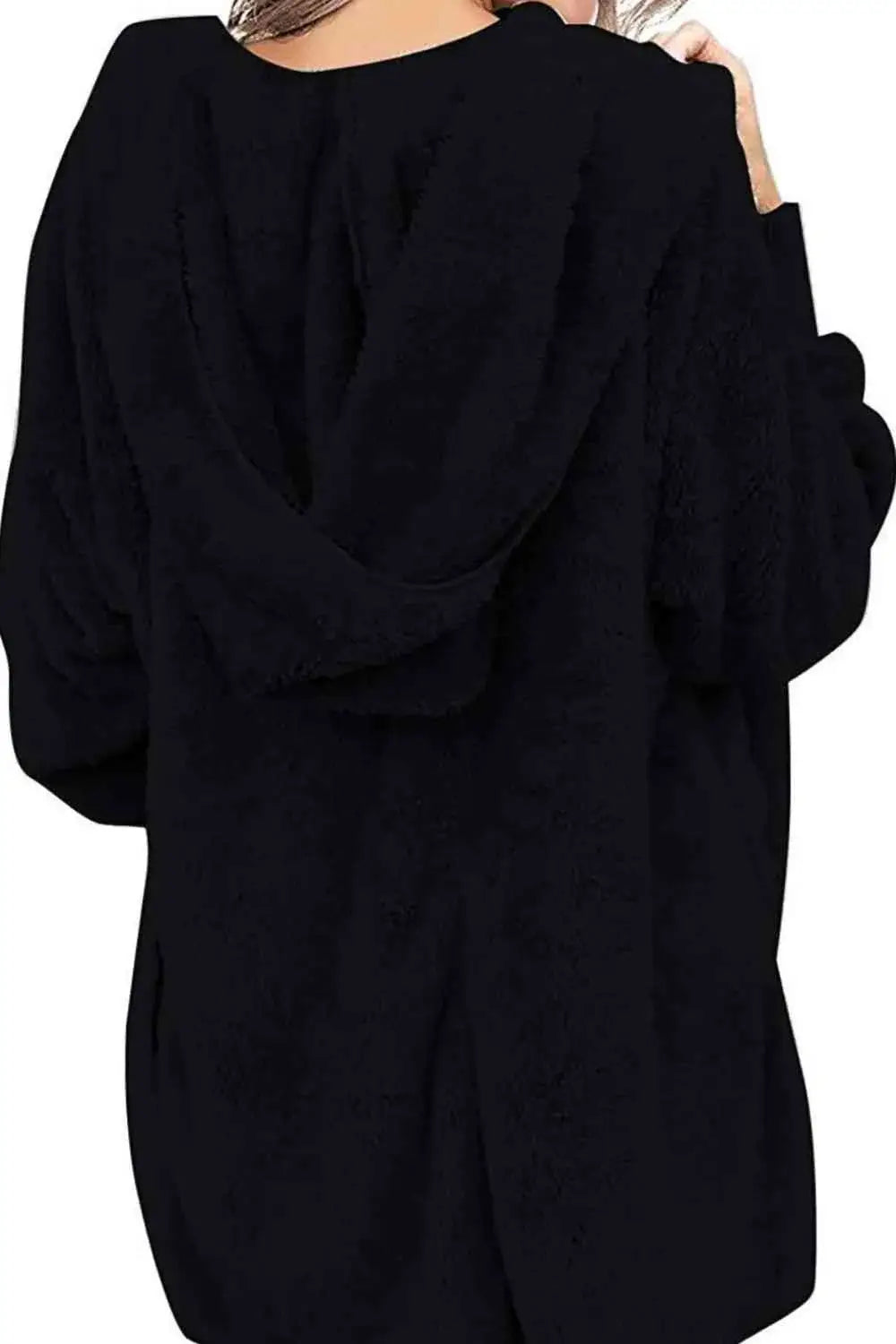 Teddy Hooded Jacket with Pockets - Trendsi - Flyclothing LLC