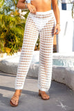 Openwork Mid-Rise Waist Swim Pants - Trendsi