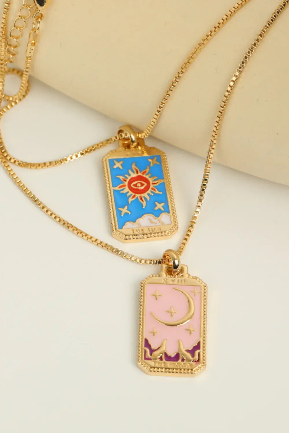 Tarot Card Pendant Copper Necklace - Trendsi - Flyclothing LLC