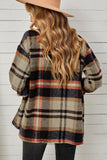 Plaid Pocketed Button Down Shacket - Trendsi