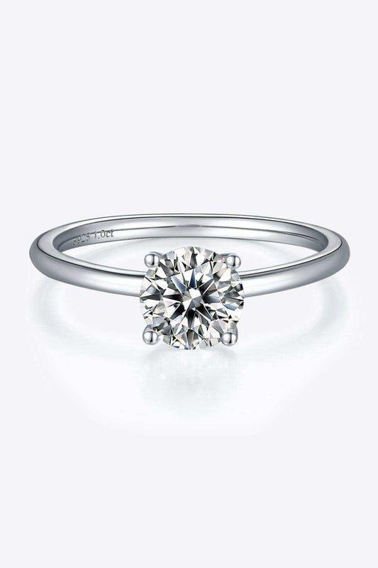1 Carat Moissanite 925 Sterling Silver Solitaire Ring - Trendsi - Flyclothing LLC