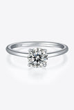 1 Carat Moissanite 925 Sterling Silver Solitaire Ring - Trendsi