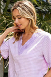 BiBi V-Neck Short Sleeve Blouse - Trendsi - Flyclothing LLC