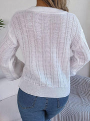 Johnny Collar Drop Shoulder Sweater - Trendsi
