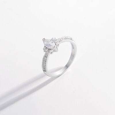 925 Sterling Silver Inlaid Zircon Ring - Trendsi - Flyclothing LLC