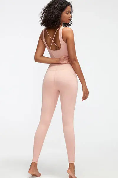 Crisscross Wide Strap Active Jumpsuit - Trendsi - Flyclothing LLC