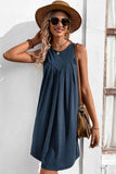 Round Neck Sleeveless Mini Dress - Trendsi