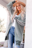 Heathered Open Front Longline Cardigan - Trendsi
