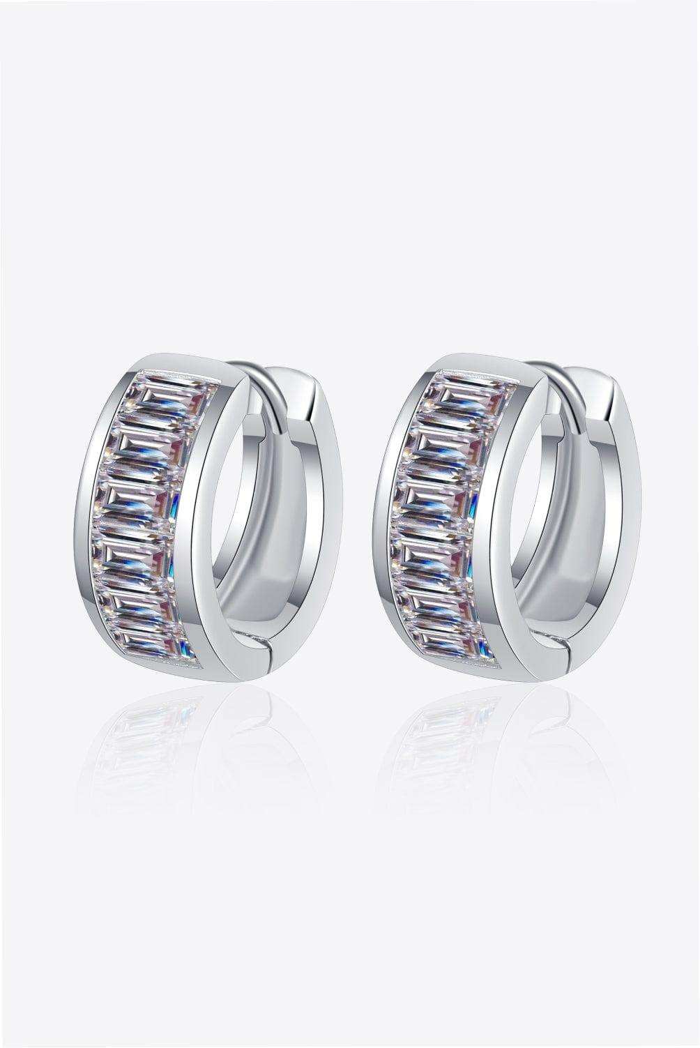 1.8 Carat Moissanite 925 Sterling Silver Huggie Earrings - Trendsi - Flyclothing LLC